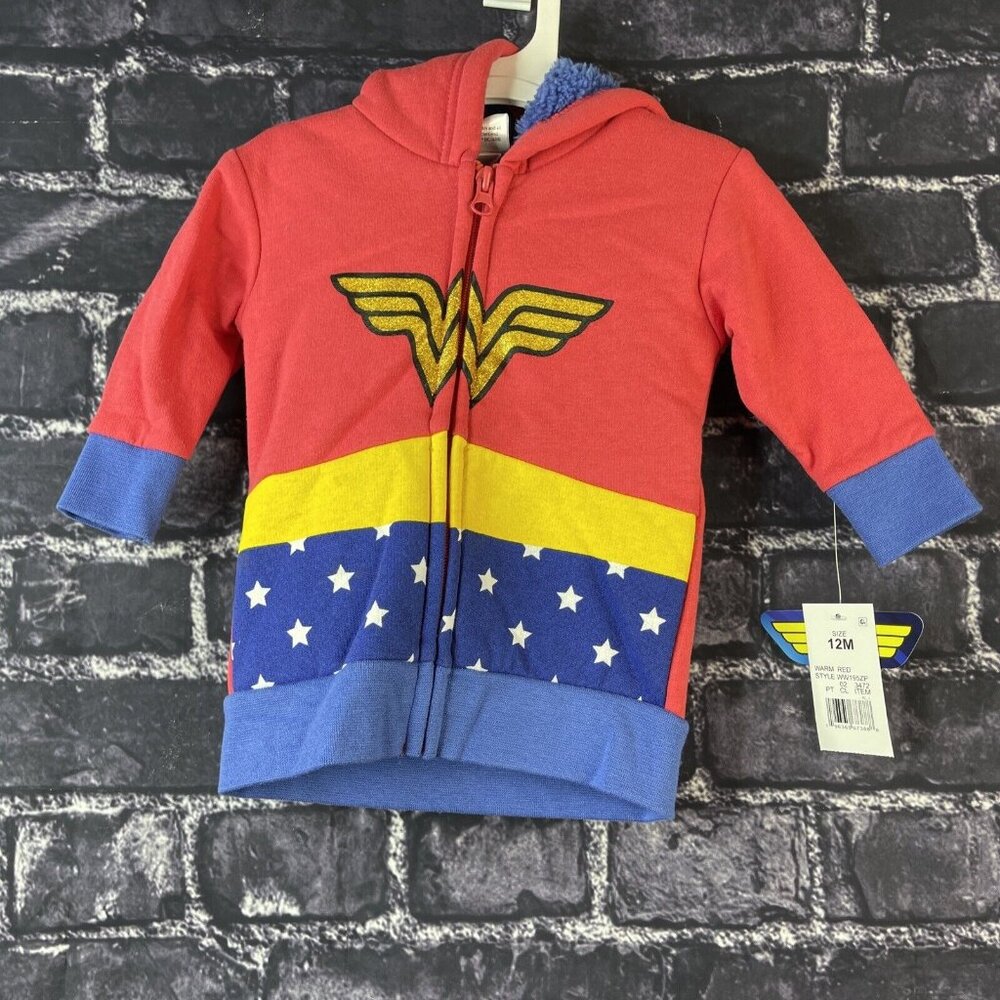 Wonder Woman Girl's 12 Month Full-Zip Lightweight Hoodie Warner Bros.